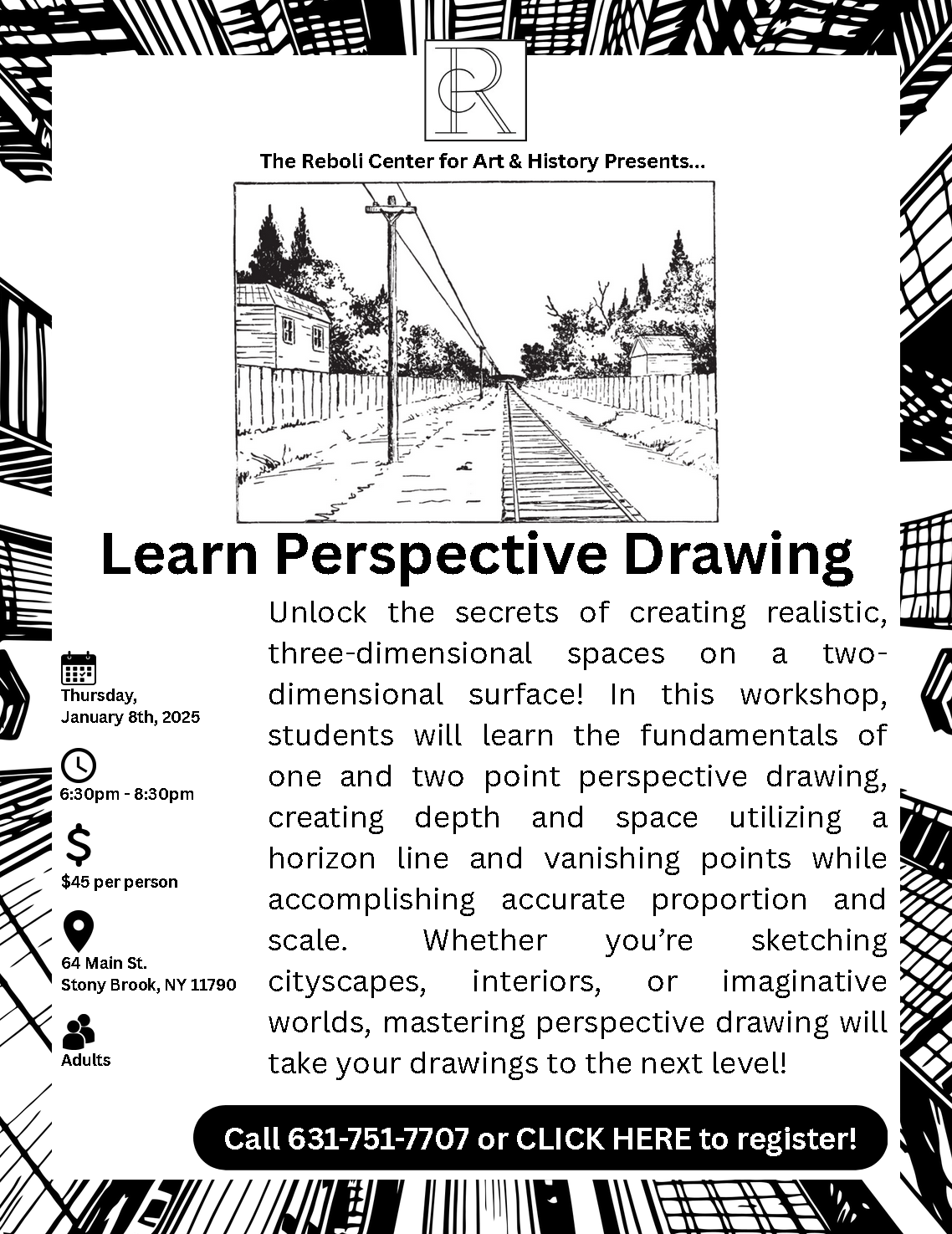 Perspective Drawing Workshop | Thurs, Jan, 8th, 6:30 - 8:30pm