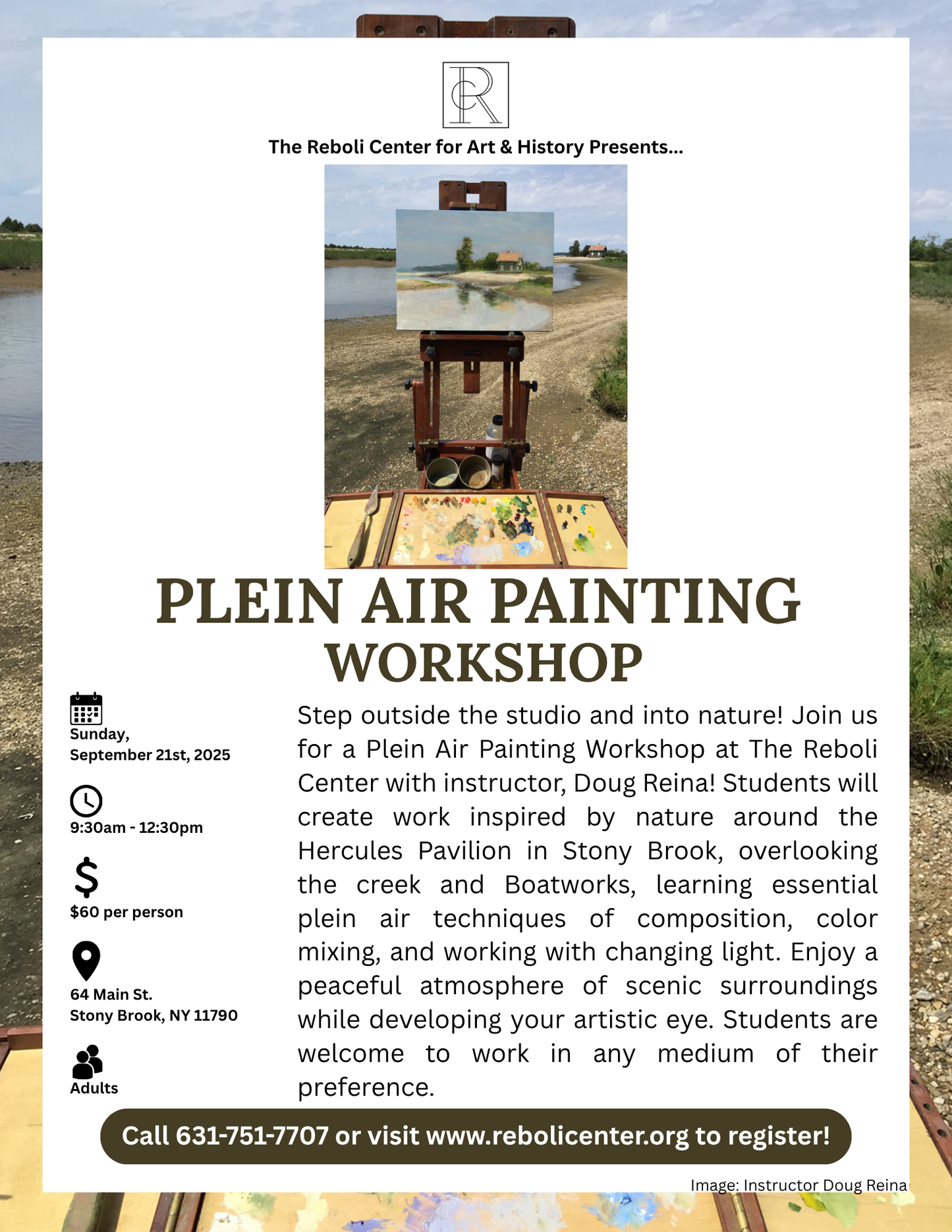Plein Air Painting with Doug Reina on Sunday, 9/21/25, 9:30am - 12:30pm
