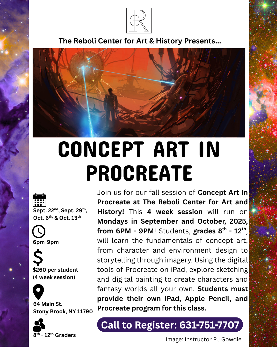 Concept Art in Procreate for Teens, Monday Night Fall Class Series, 6pm - 9pm