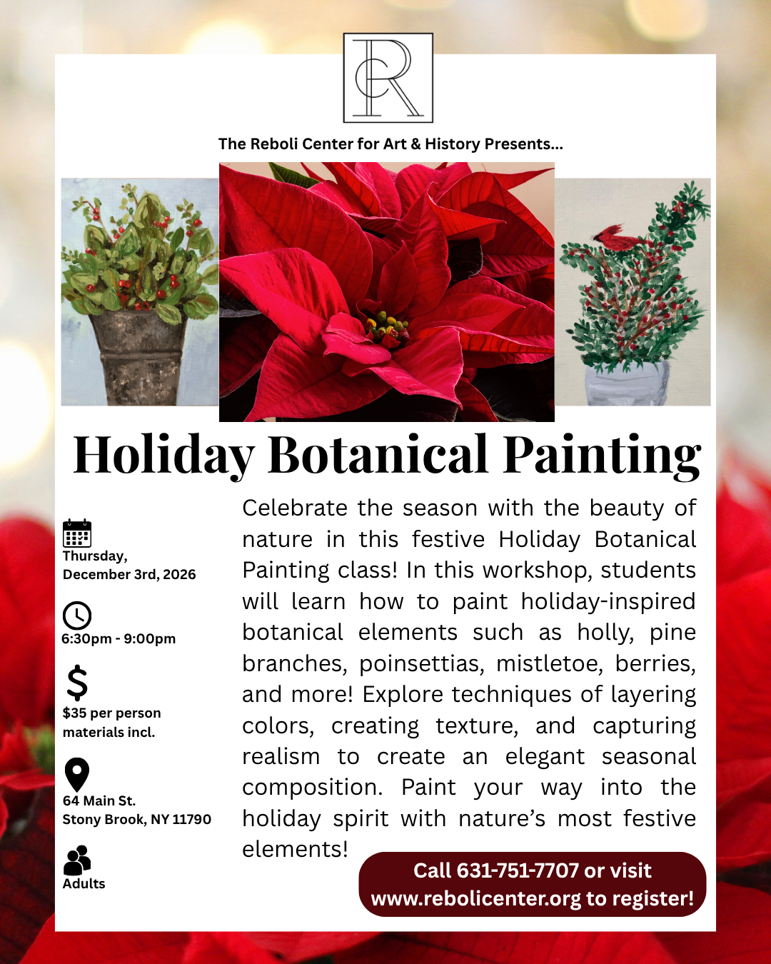 Still Life Botanical Painting Workshop | Thurs Dec 3rd | 6:30pm - 9pm