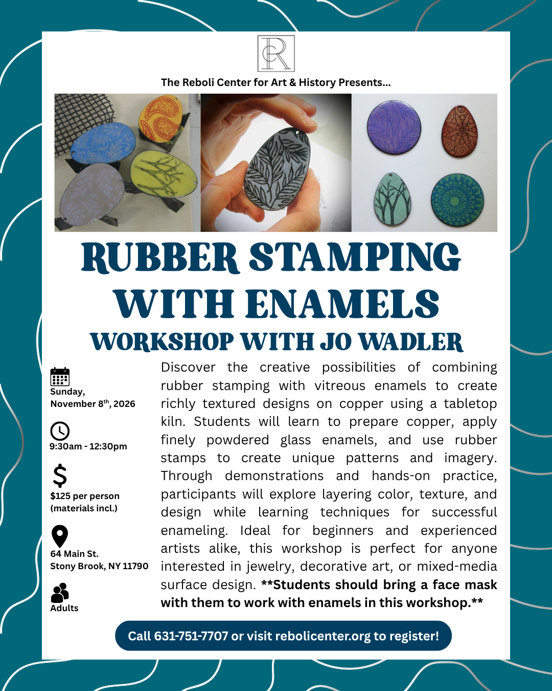Jo Wadler Rubber Stamping with Enamels Workshop | Sunday 11/8 | 9:30 - 12:30