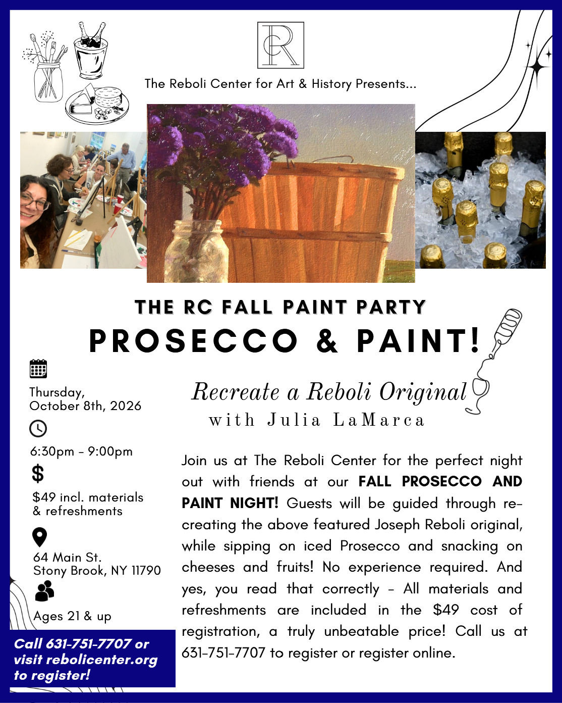 Fall Prosecco and Paint Party | Thurs, Oct 8th, 2026 | 6:30pm - 9:00pm