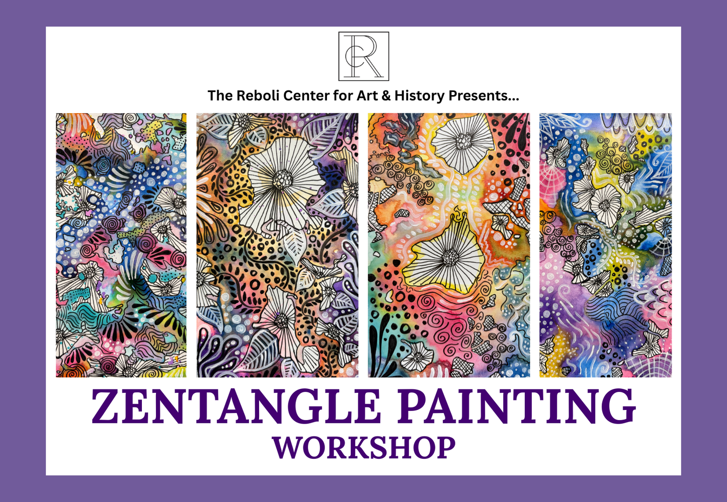 Zen Tangle Mixed Media Painting Workshop | Thurs, July 30th, 2026, 6:30pm - 8:30pm